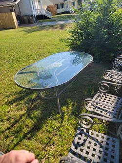 Outdoor metal table and chairs