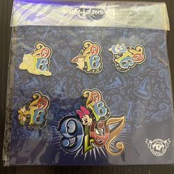 2016 Disney Parks 5 Pin Starter  Set Mickey Woody Rapunzel Minnie Genie Pluto WDW
