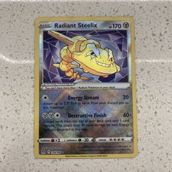 pokemon card 124 196 Radiant Steelix - SWSH11: Lost Origin [RADIANT RARE] Photos are ours of our stock Pokemon TCG Lost Origin 124/196