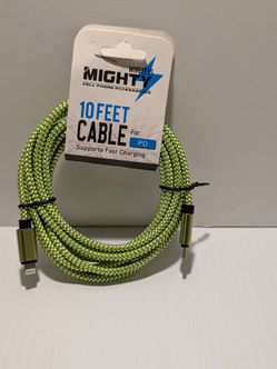Green Braided 10 Foot USB C to C