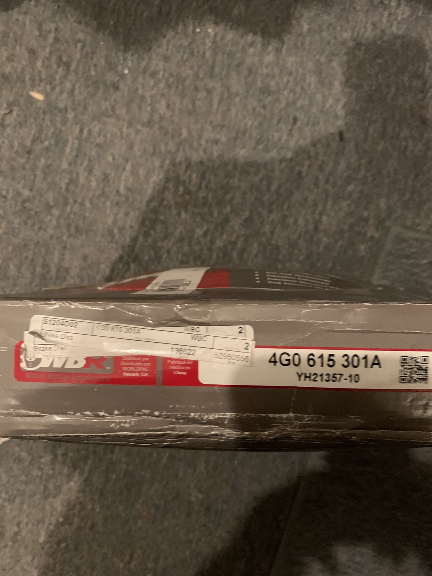 New Brake rotors for AUDI “WBR” MFG # 4G0 615 301A