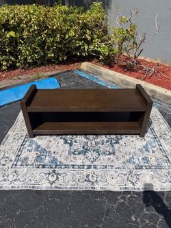 Beautiful wood shoe rack shelving or tv stand television table media center console