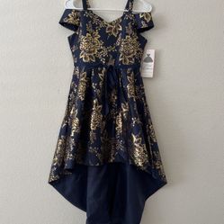 Navy  Blue/ Gold Dress