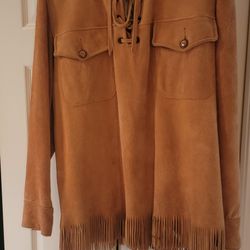 Leather Coat With Fringe
