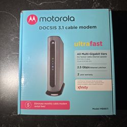 Motorola MB8611 DOCSIS 3.1 Multi‑Gig Cable Modem (2.5 Gbps Ethernet)