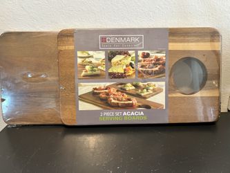 Denmark Tools for Cooks 2-Piece Acacia Wood Serving Board Set