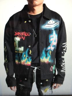 Lifted Anchors Starlight black denim jacket size-medium, L and Xl