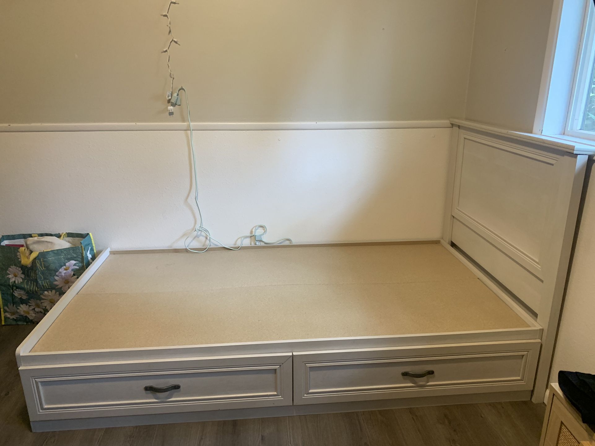 Twin Bed Frame With 2 Storage Boxes 