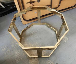 Thick Glass Octagon Coffee Table with Gold Base