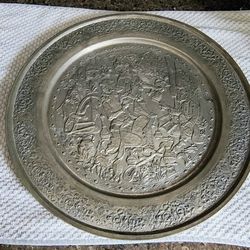 Vintage Decorative Copper Tin Wall Plate