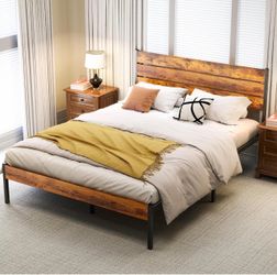 OLIXIS Full Size Bed Frame with Headboard