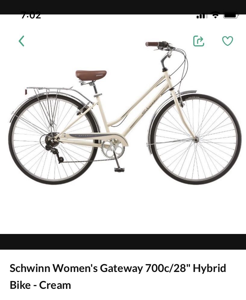 Schwinn Women's Gateway 700c/28" Hybrid Bike - Cream