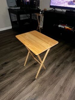 Solid Wood Folding TV Tray Tables – Individual or Set of 4