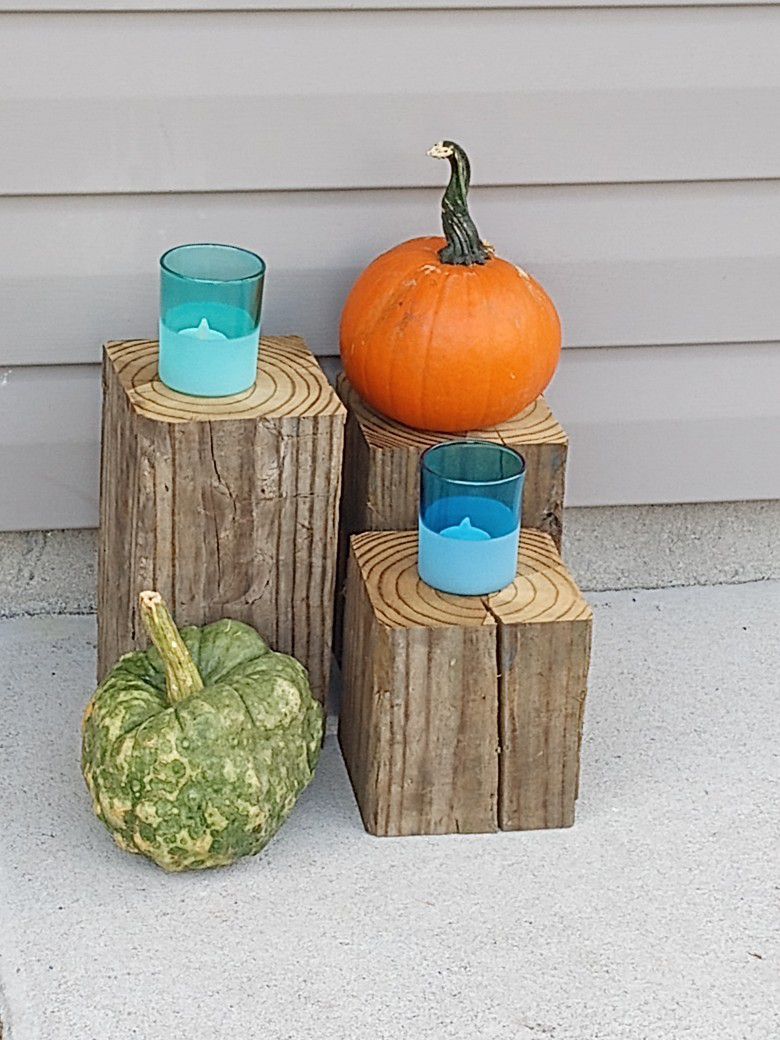 Reclaimed Wood Candle Pillars/Holders