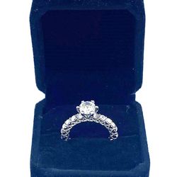 Lady's Ring Cubic Zirconia Engagement Ring - sz 7
