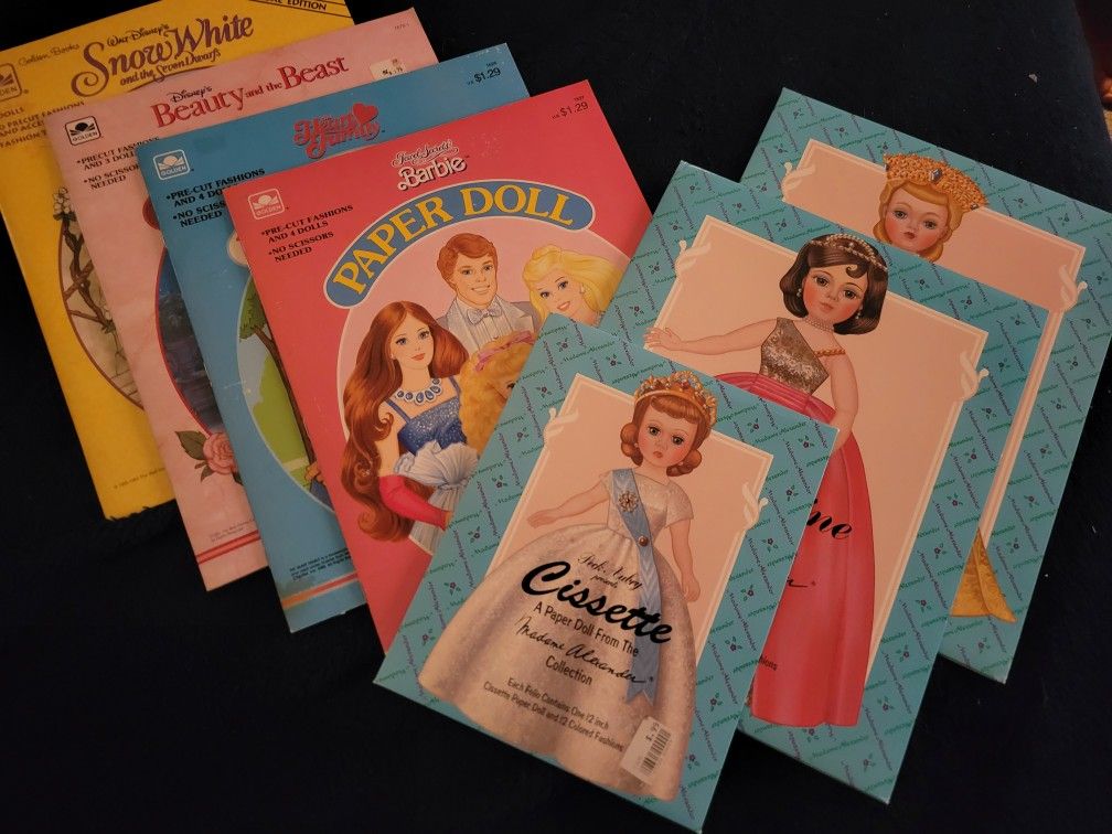 7 New Unused Vintage Paper Dolls Books