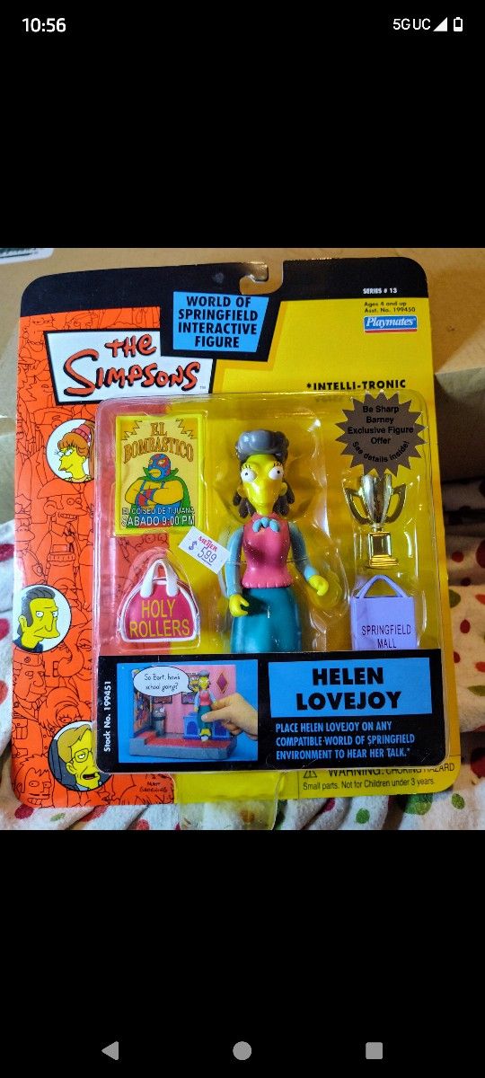 Vintage Sealed Simpsons Action Figure Helen Lovejoy