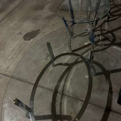 Glass coffee table and 2 side tables