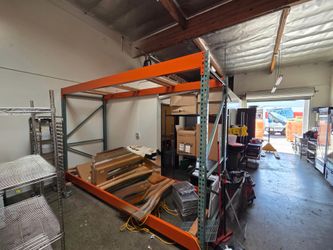 Lightly used tears drop pallet racks