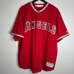 Anaheim Angels Mike Trout Jersey Mens XL Red Majestic MLB Baseball