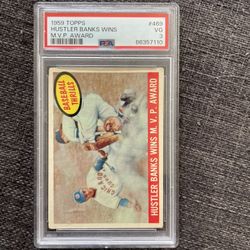1959 Topps #469 Hustler Banks Wins MVP Award (PSA 3)
