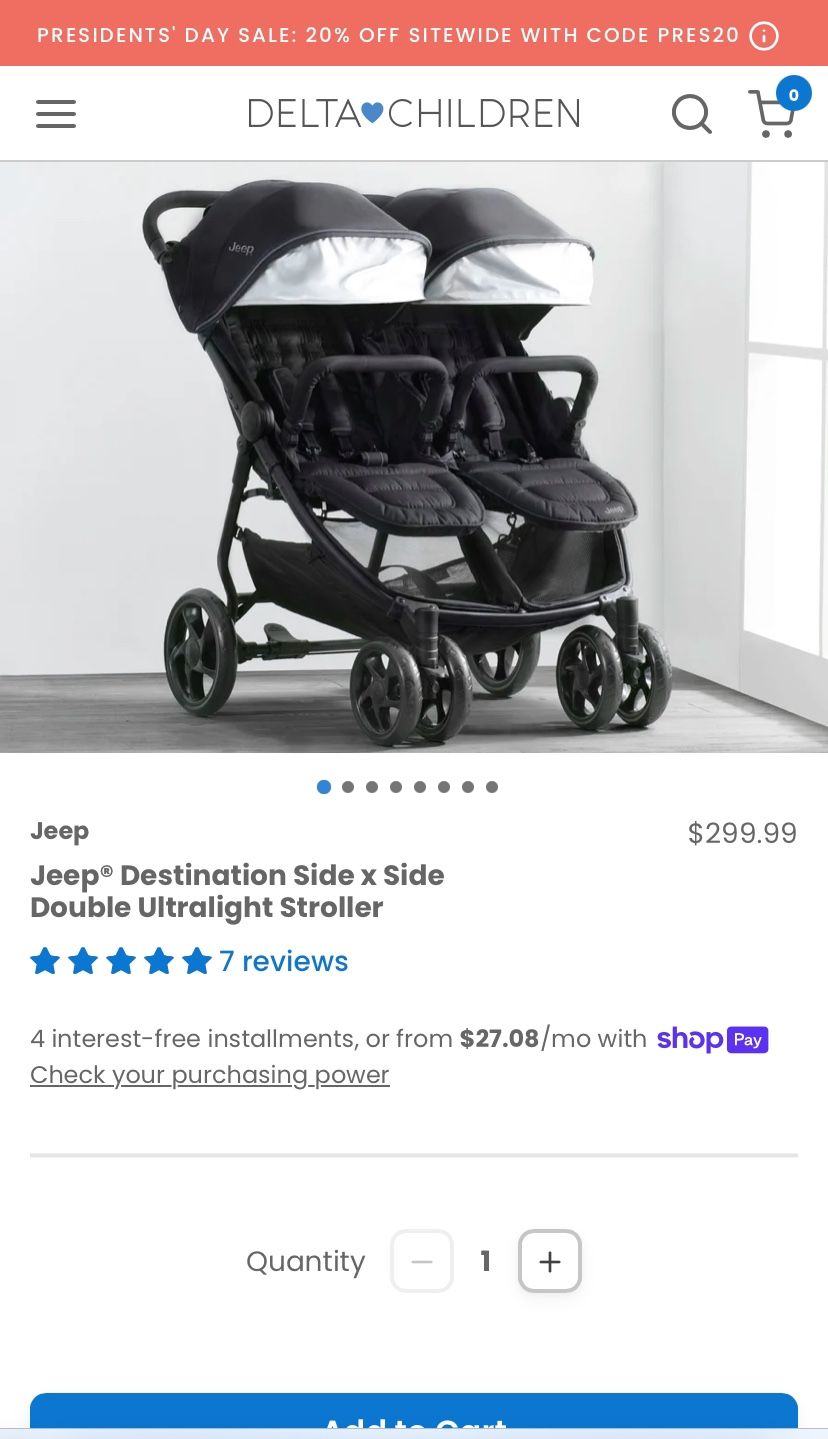 Jeep Double Stroller 