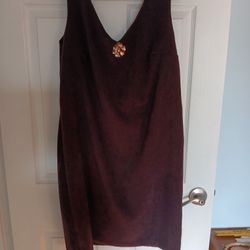 V Neck Brown Dress