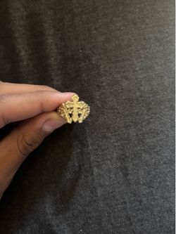 Gold ring(triple cross nugget ring)