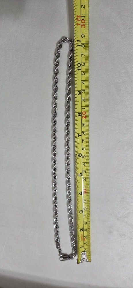 Sterling silver Rope style Chain For Man