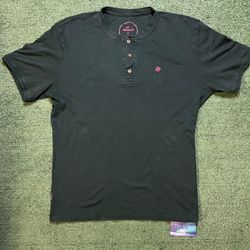 Delascar green short sleeve Henley shirt