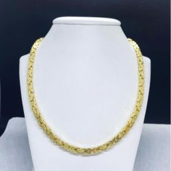 14k Solid gold Byzantine Chain ,  Necklace