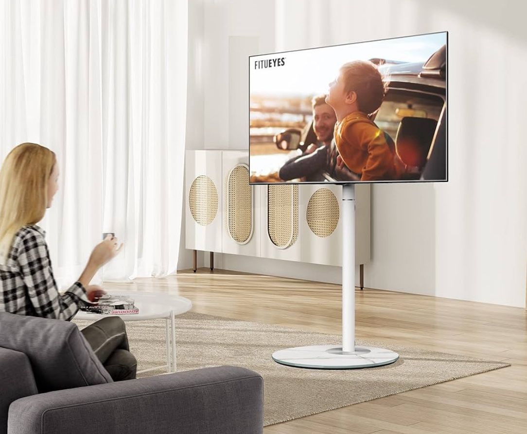 Elegant Floor TV Stand With Swivel Mount