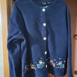 B&B Top/jacket With Ornate Snowflake Buttons.  Sz L.