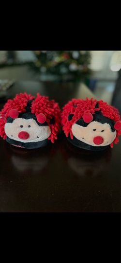 Ladybug Slippers - One Size Fits Up To A Size 9 - New!