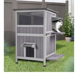 Outdoor two level cat house
