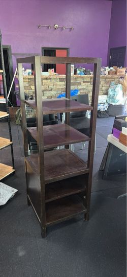 Dark Brown Wood Bookshelf 5-Tier