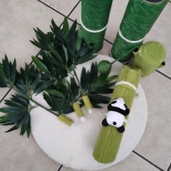 Eco-Friendly Green Cat Scratcher with Toy