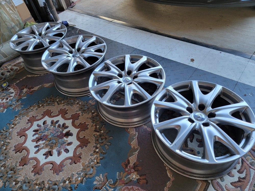 Infiniti G37S 18" Enkei OEM Original Staggered Wheels with Enkei Stamp and centercaps