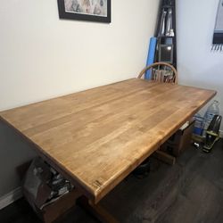 Vintage Wood Table & Chairs
