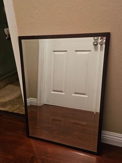 Mid size Rectangular Wall Mirror with Dark Frame