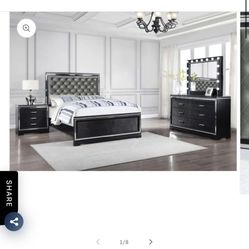 New King Bedroom Set 4 Pieces 