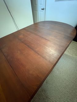 Wood Dining Table with Rounded End