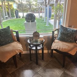 Barrel chair set With Table