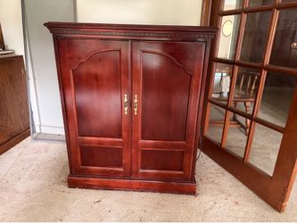 Storage cabinet - mahogany finish
