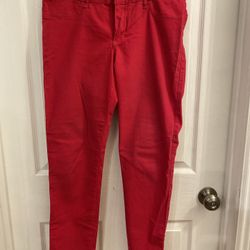 Abercrombie & Fitch Skinny Woman’s Jeans 8R 29w Stretch Red Denim Pants.
