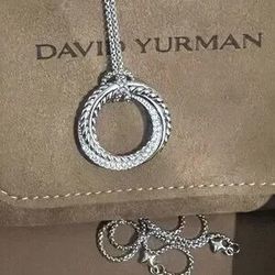 David Yurman Crossover Silver Necklace with Diamonds