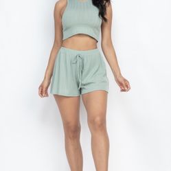 Two Piece Set. Short And A Crop Top.