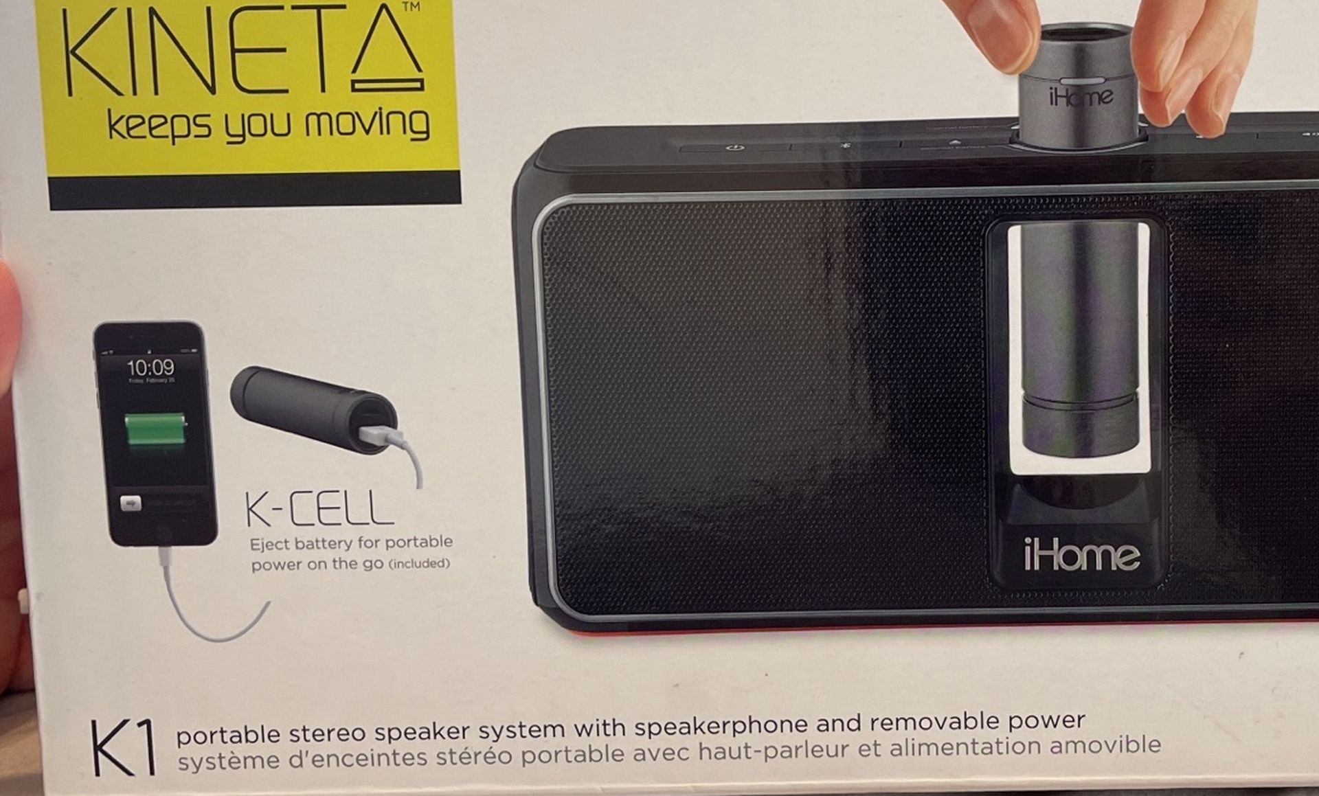 Brand New Sealed IHome kineta K1 Portable Bluetooth Speaker With Phone Charger