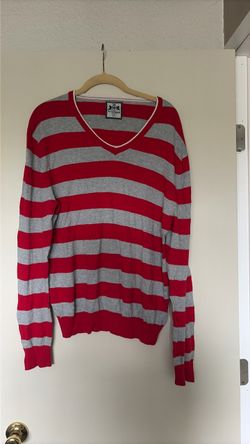Express Striped V-Neck Sweater