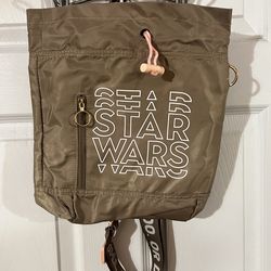Disney Star Wars ''There Is No Try'' Backpack.  Size approximately 10 inches wide and  11 inches long.  Without the strap.  Brand new with tags.